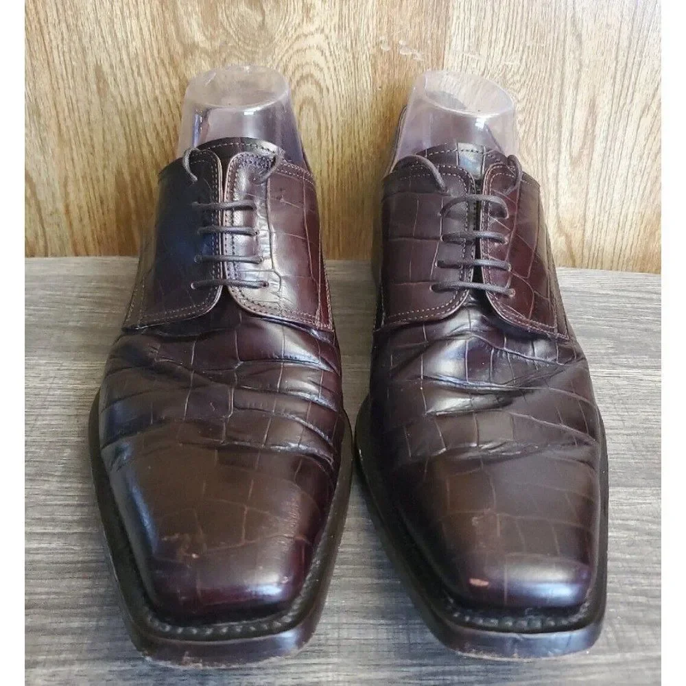 Russell & Bromley London‎ Alligator Print Lace Up Oxford Mens Size 41.5 US 8